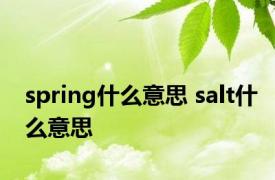 spring什么意思 salt什么意思 