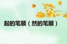 起的笔顺（然的笔顺）