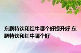 东鹏特饮和红牛哪个好提升好 东鹏特饮和红牛哪个好 
