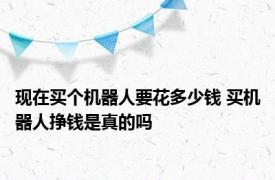 现在买个机器人要花多少钱 买机器人挣钱是真的吗 