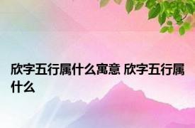 欣字五行属什么寓意 欣字五行属什么 