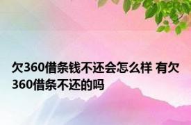 欠360借条钱不还会怎么样 有欠360借条不还的吗 