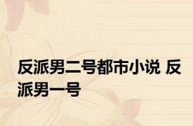 反派男二号都市小说 反派男一号 