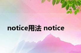 notice用法 notice 