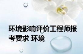 环境影响评价工程师报考要求 环境 