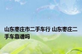 山东枣庄市二手车行 山东枣庄二手车靠谱吗 