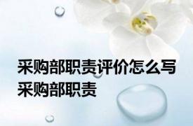 采购部职责评价怎么写 采购部职责 