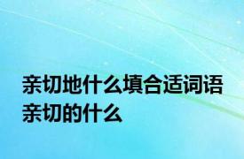 亲切地什么填合适词语 亲切的什么 