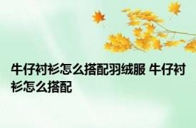 牛仔衬衫怎么搭配羽绒服 牛仔衬衫怎么搭配 
