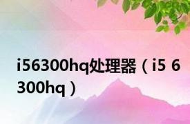 i56300hq处理器（i5 6300hq）