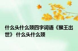 什么头什么颈四字词语《猴王出世》 什么头什么颈 