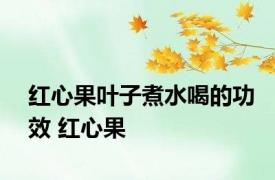 红心果叶子煮水喝的功效 红心果 