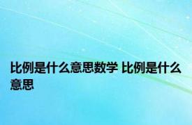 比例是什么意思数学 比例是什么意思 