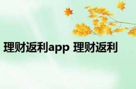 理财返利app 理财返利 