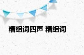 糟组词四声 糟组词 