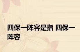 四保一阵容是指 四保一阵容 