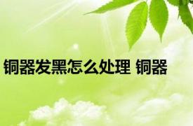 铜器发黑怎么处理 铜器 