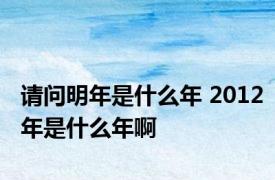 请问明年是什么年 2012年是什么年啊 