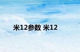 米12参数 米12 