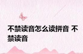 不禁读音怎么读拼音 不禁读音 