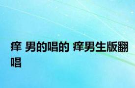 痒 男的唱的 痒男生版翻唱 