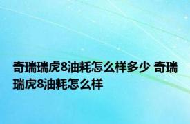 奇瑞瑞虎8油耗怎么样多少 奇瑞瑞虎8油耗怎么样 