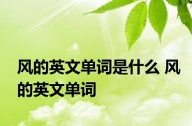 风的英文单词是什么 风的英文单词 