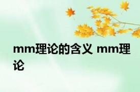 mm理论的含义 mm理论 
