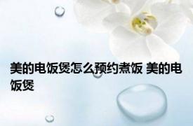 美的电饭煲怎么预约煮饭 美的电饭煲 