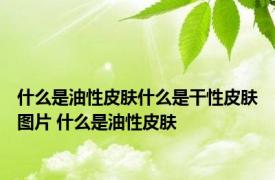 什么是油性皮肤什么是干性皮肤图片 什么是油性皮肤 