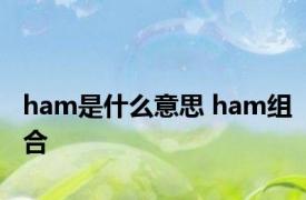 ham是什么意思 ham组合 