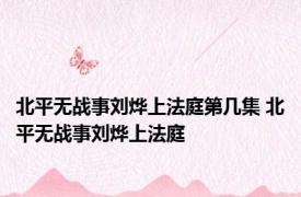 北平无战事刘烨上法庭第几集 北平无战事刘烨上法庭 