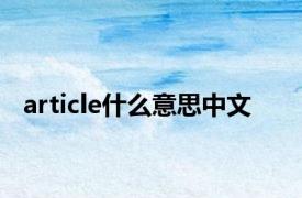 article什么意思中文