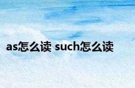 as怎么读 such怎么读 