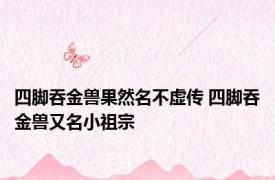 四脚吞金兽果然名不虚传 四脚吞金兽又名小祖宗 