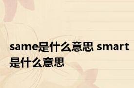 same是什么意思 smart是什么意思 