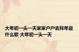 大年初一头一天家家户户去拜年是什么歌 大年初一头一天 
