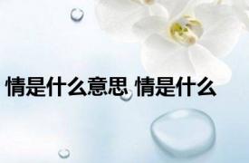 情是什么意思 情是什么 