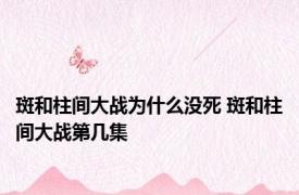 斑和柱间大战为什么没死 斑和柱间大战第几集 