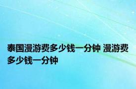 泰国漫游费多少钱一分钟 漫游费多少钱一分钟 