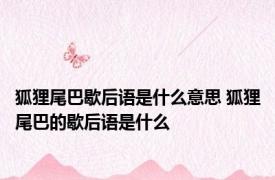 狐狸尾巴歇后语是什么意思 狐狸尾巴的歇后语是什么 