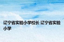辽宁省实验小学校长 辽宁省实验小学 
