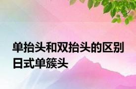 单抬头和双抬头的区别 日式单簇头 