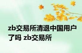 zb交易所清退中国用户了吗 zb交易所 