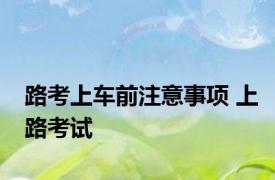 路考上车前注意事项 上路考试 