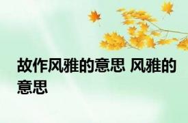 故作风雅的意思 风雅的意思 