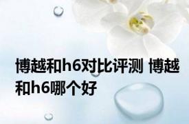 博越和h6对比评测 博越和h6哪个好 
