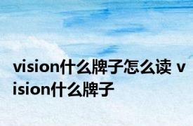 vision什么牌子怎么读 vision什么牌子 