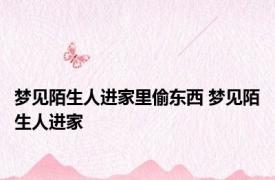 梦见陌生人进家里偷东西 梦见陌生人进家 