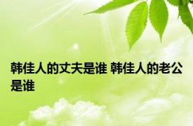 韩佳人的丈夫是谁 韩佳人的老公是谁 